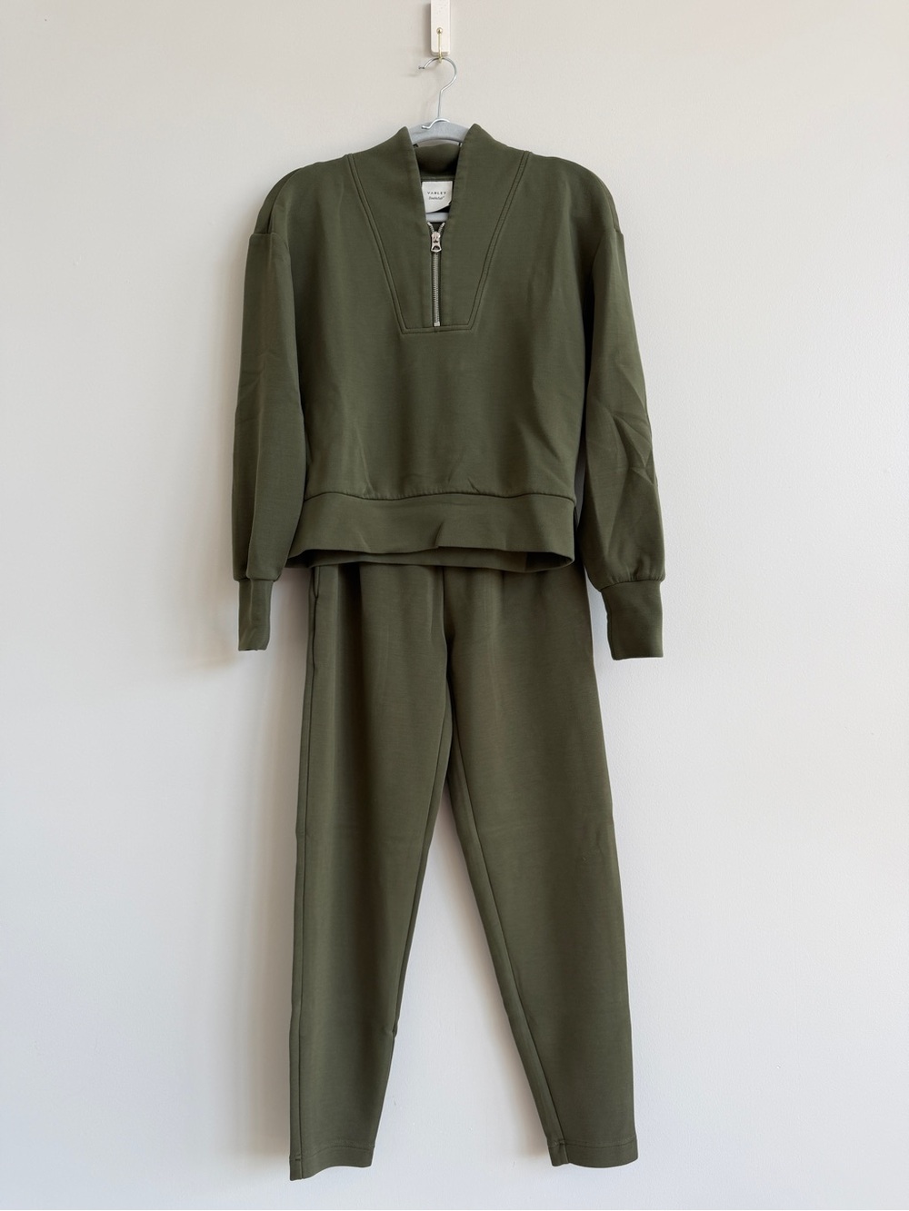 Varley DoubleSoft Hawley Half Zip & Slim Pant 25 Set XS Olive